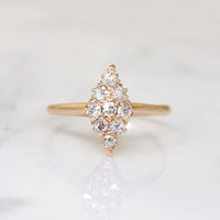 Fierce Little Old Mine Cut Diamond Navette Ring