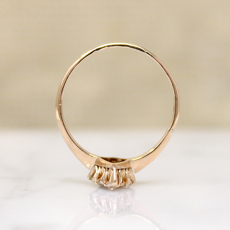 Fierce Little Old Mine Cut Diamond Navette Ring