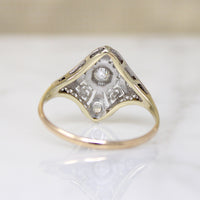 Platinum Filigree & Diamond Quatrefoil Ring c.1915