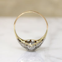 Platinum Filigree & Diamond Quatrefoil Ring c.1915