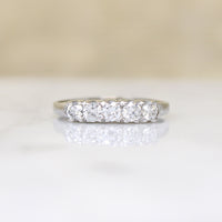 Sparkling Five Diamond & Platinum Wedding Band