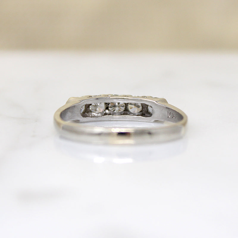 Sparkling Five Diamond & Platinum Wedding Band