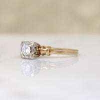 Appealing Two-Tone Retro Diamond Solitaire Ring