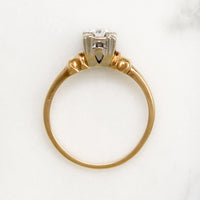 Appealing Two-Tone Retro Diamond Solitaire Ring