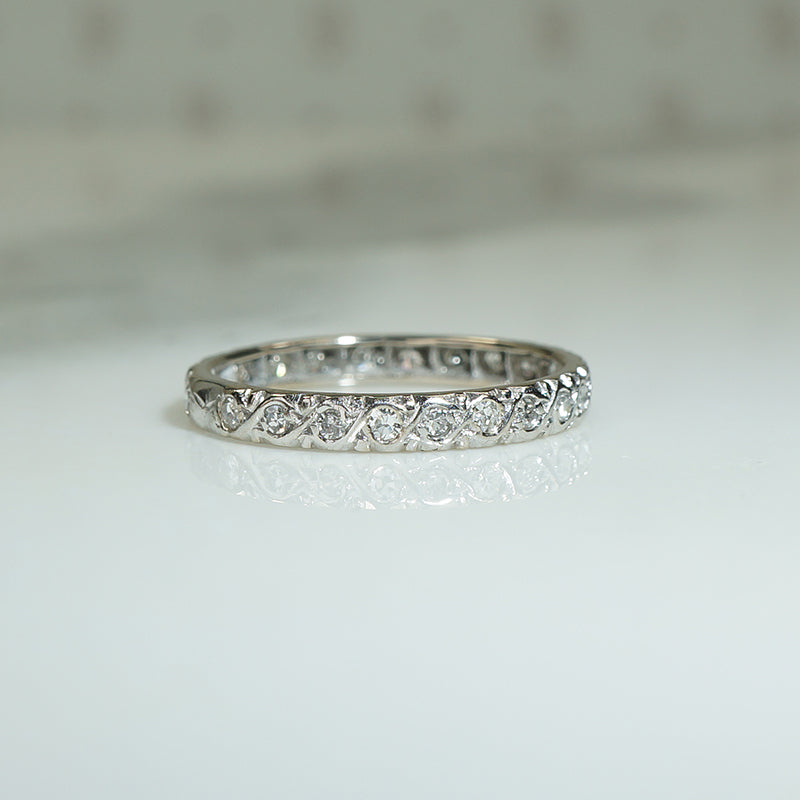 Pretty White Gold Diamond Eternity Band