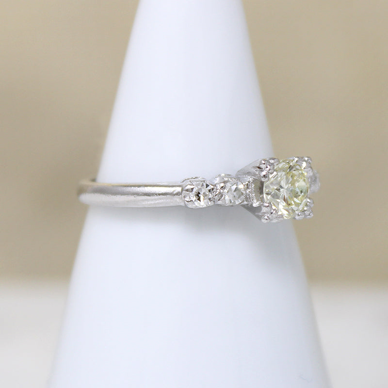 Striking Yellow Diamond in Platinum Engagement Ring