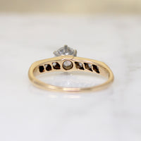 Old Euro Cut Diamond in Elegant Two-Tone Engagement Ring
