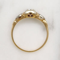 Two-Tone Engagement Ring with Diamonds & Flowers