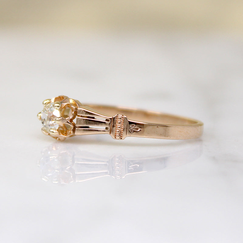 Victorian Old Mine Cut Diamond-Set Belcher Ring