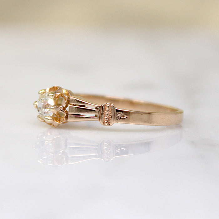 Victorian Old Mine Cut Diamond-Set Belcher Ring