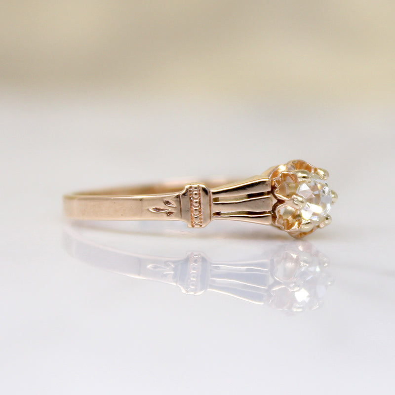 Victorian Old Mine Cut Diamond-Set Belcher Ring