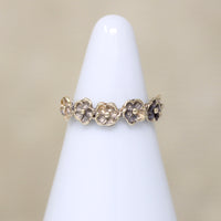 Tiny 14k Gold Flower Crown Pinky Ring