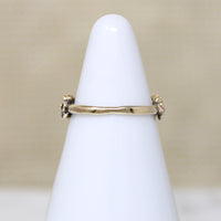 Tiny 14k Gold Flower Crown Pinky Ring