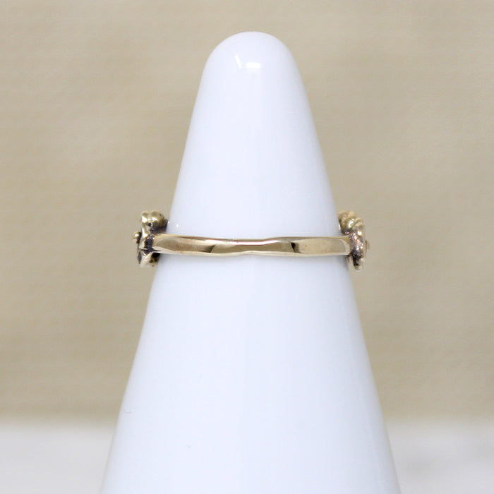 Tiny 14k Gold Flower Crown Pinky Ring