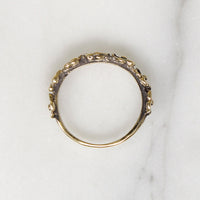 Tiny 14k Gold Flower Crown Pinky Ring
