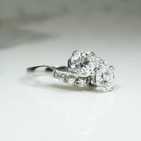 Toi et Moi Old European Diamond Engagement Ring