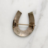 Good Luck Rose Cut Garnet Horseshoe Brooch
