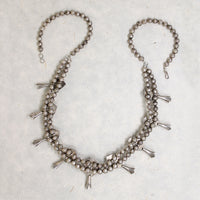 Handsome Silver & Turquoise Squash Blossom Necklace