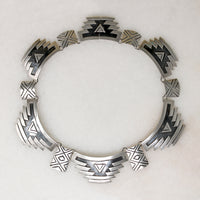 Meso-American Pyramid Motif Sterling Silver Choker