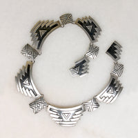 Meso-American Pyramid Motif Sterling Silver Choker