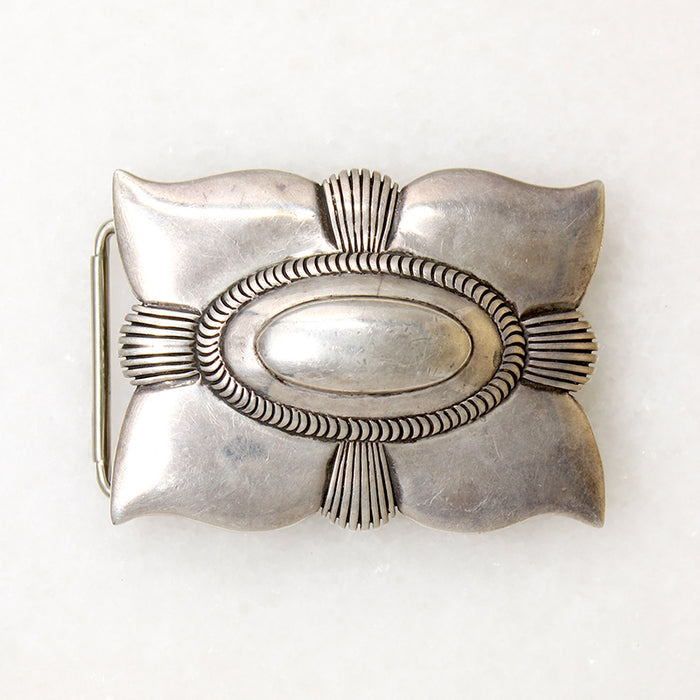 Handsome Sterling Belt Buckle Signed Dan Oliver