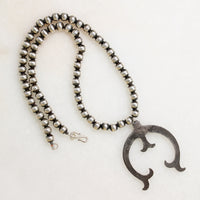 Sandcast Silver Naja on Navajo Bead Necklace