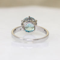 Glamorous Natural Blue Zircon Solitaire Ring