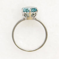 Glamorous Natural Blue Zircon Solitaire Ring