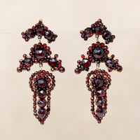 Magnificent Bohemian Garnet Drop Earrings