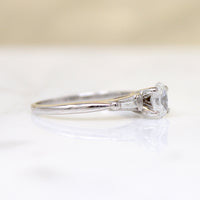 Classic Mid Century Engagement Ring with Oval Diamond