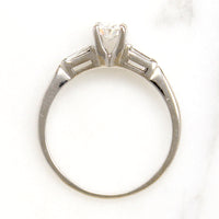 Classic Mid Century Engagement Ring with Oval Diamond