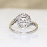 Romantic Mid Century Diamond & Platinum Bypass Ring