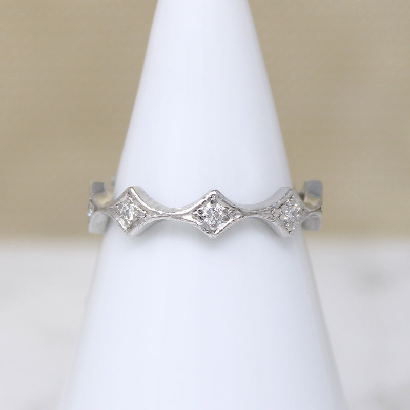 Unusual Platinum & Diamond Eternity Band