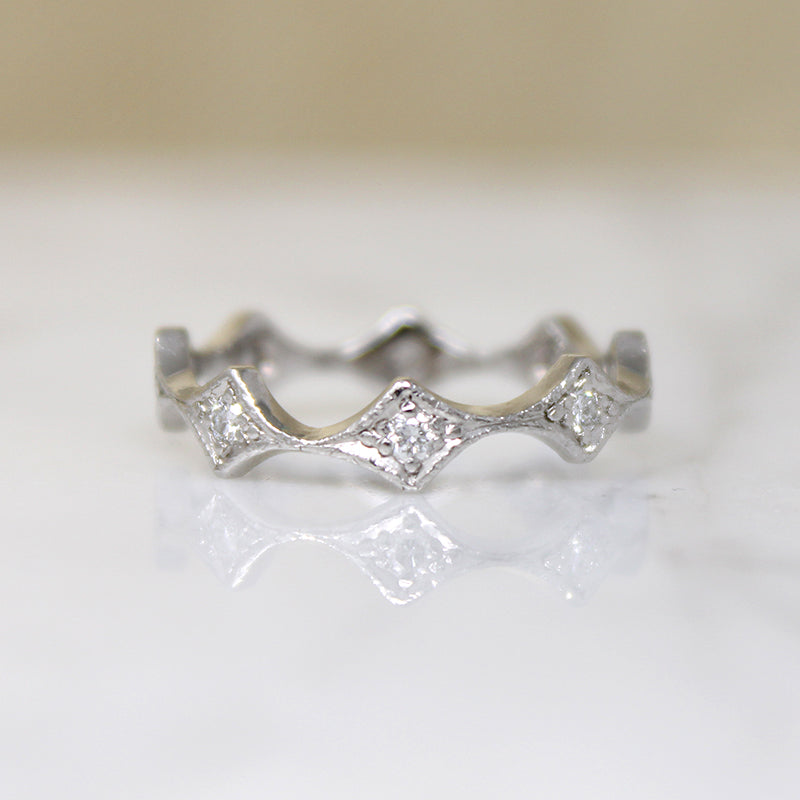 Unusual Platinum & Diamond Eternity Band