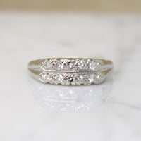 Double-Row Diamond & White Gold Retro Band