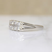 Double-Row Diamond & White Gold Retro Band