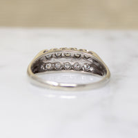 Double-Row Diamond & White Gold Retro Band