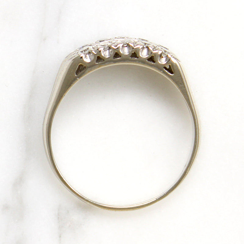 Double-Row Diamond & White Gold Retro Band