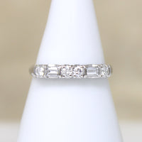Refined Round & Baguette Diamond Platinum Band
