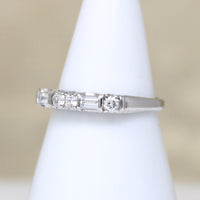 Refined Round & Baguette Diamond Platinum Band