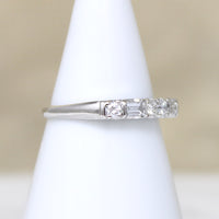 Refined Round & Baguette Diamond Platinum Band