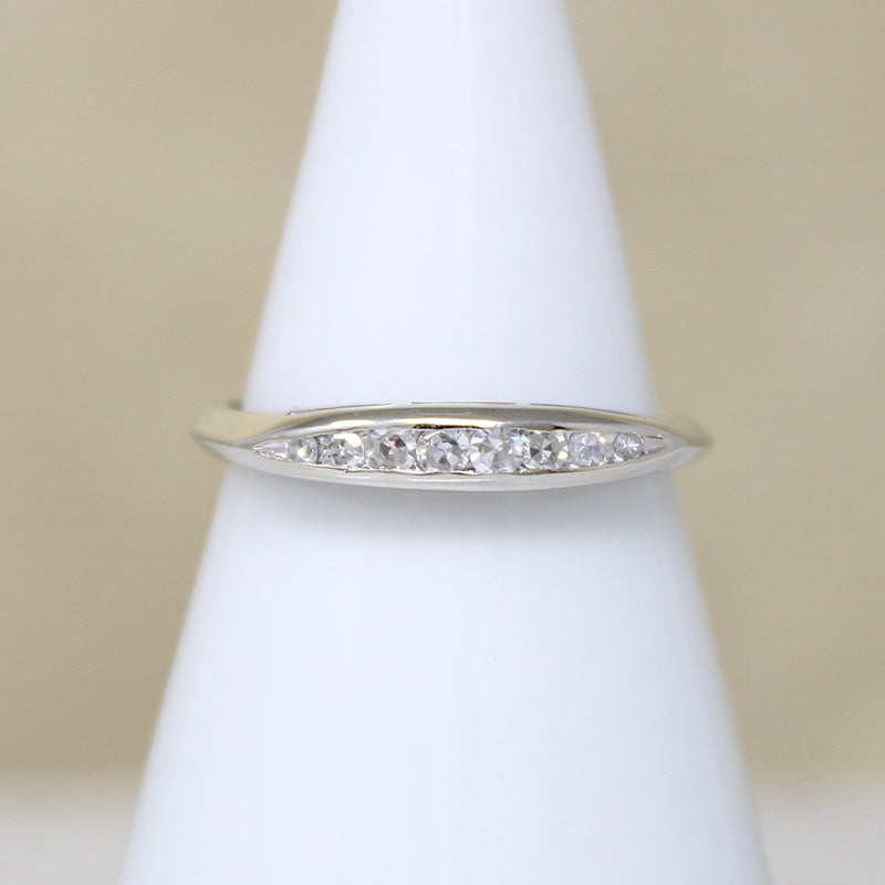 Refined Mid Century Diamond & White Gold Band
