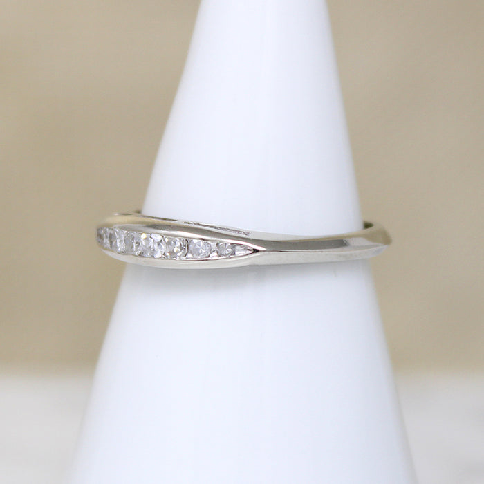 Refined Mid Century Diamond & White Gold Band