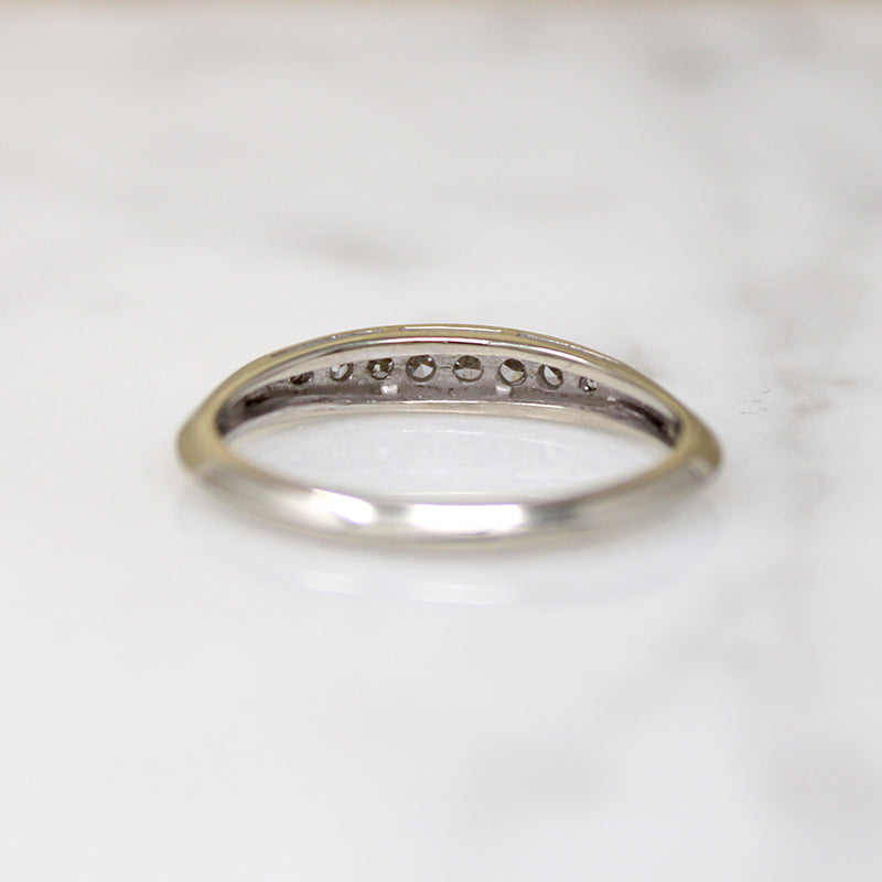 Refined Mid Century Diamond & White Gold Band
