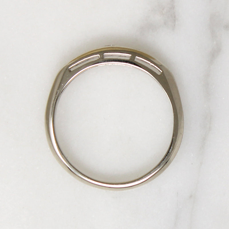 Refined Mid Century Diamond & White Gold Band