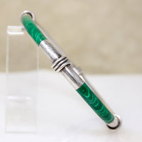 Luscious Malachite Inlay in Sterling Silver Bangle