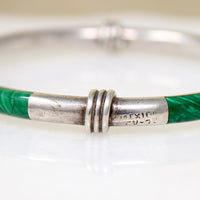 Luscious Malachite Inlay in Sterling Silver Bangle