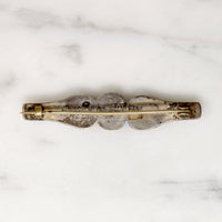 Coin Silver & Turquoise Bar Pin with Rocker Designs