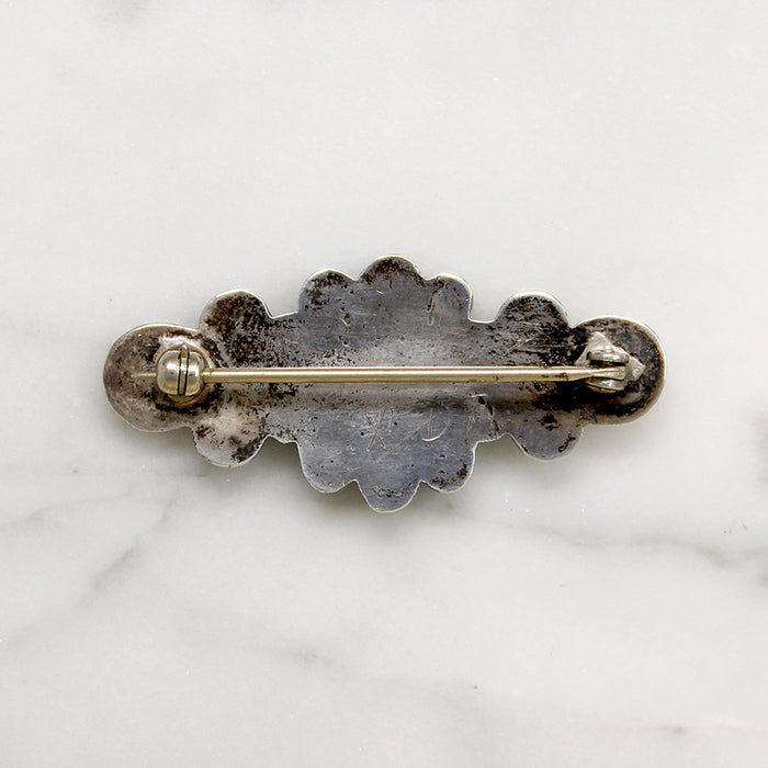 Petite Sterling Silver & Turquoise Flower Brooch