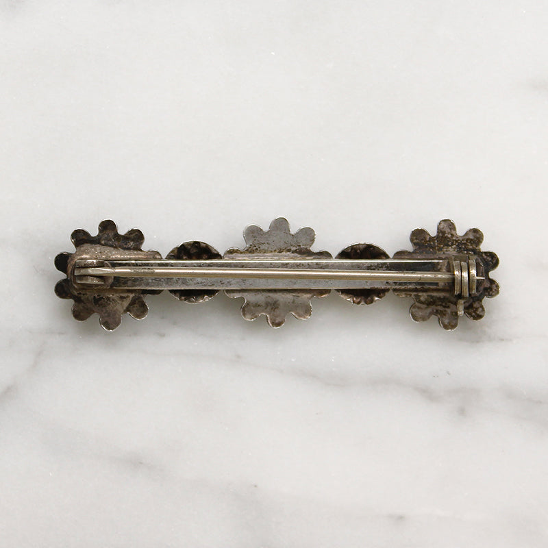 Cheerful Sterling Silver & Turquoise Bar Pin